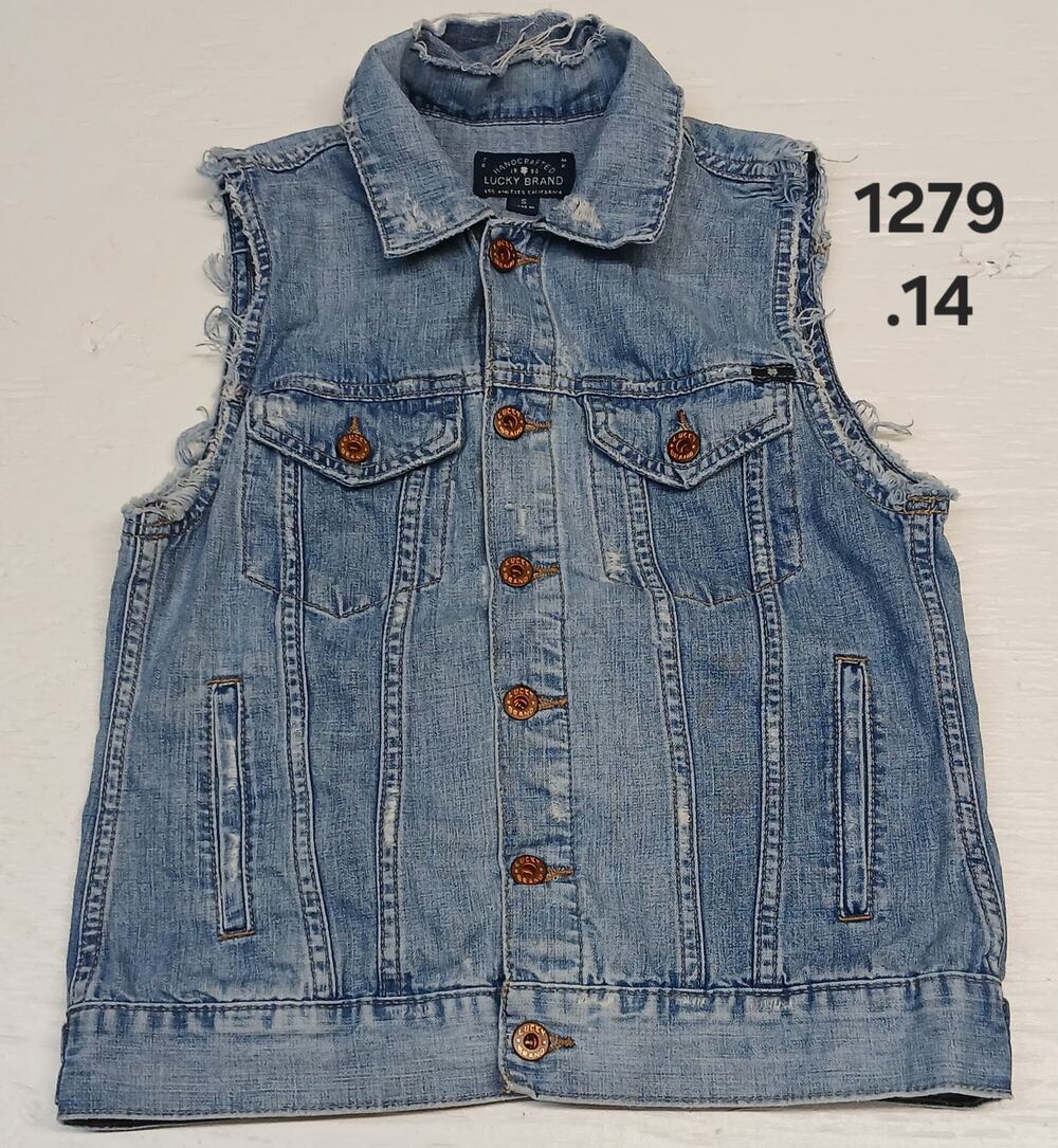 Lucky Brand (Small) Vintage Tomboy Trucker Light Denim Vest